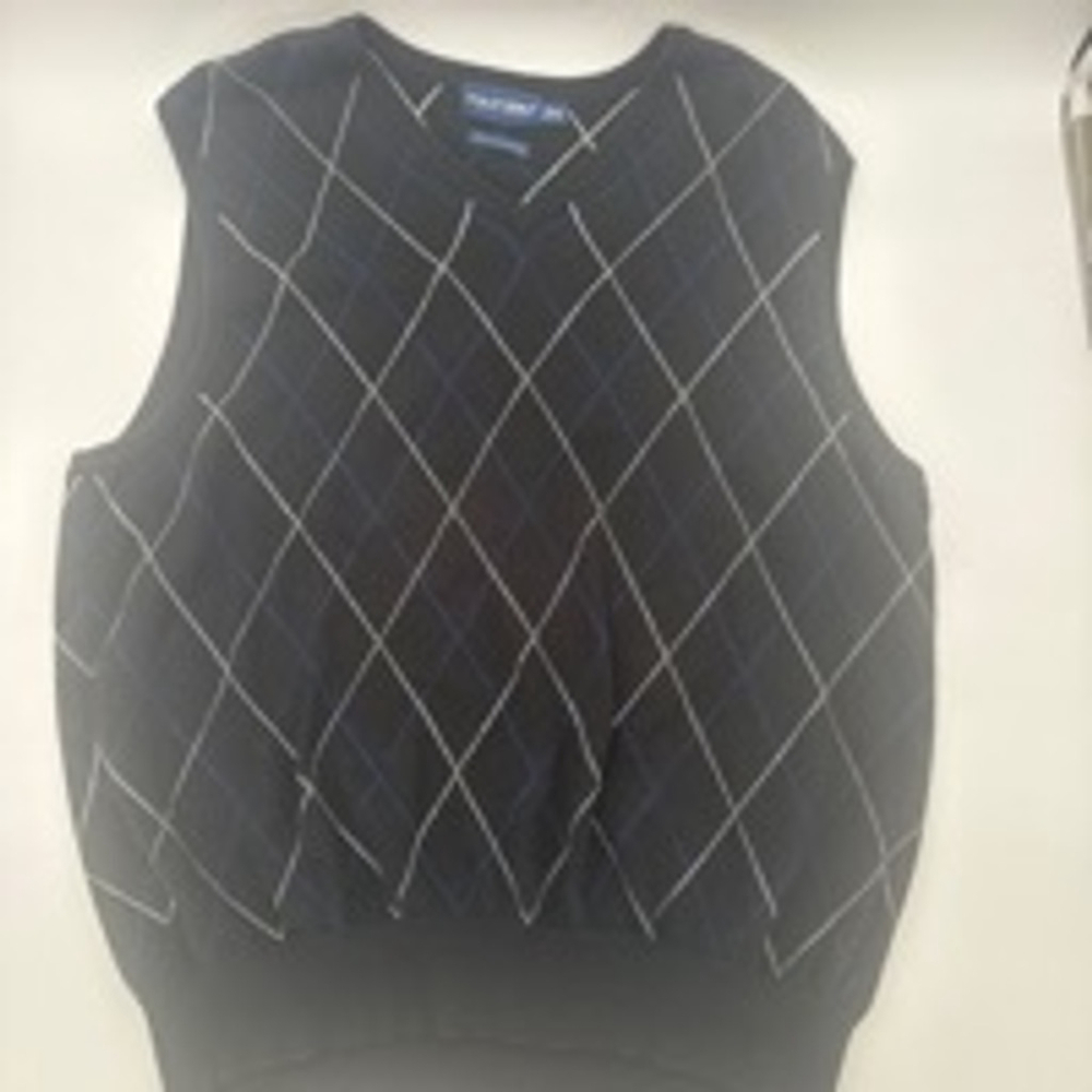 POLO GOLF Ralph Lauren Sweater Vest XL Black Argyle 100% Pima Cotton